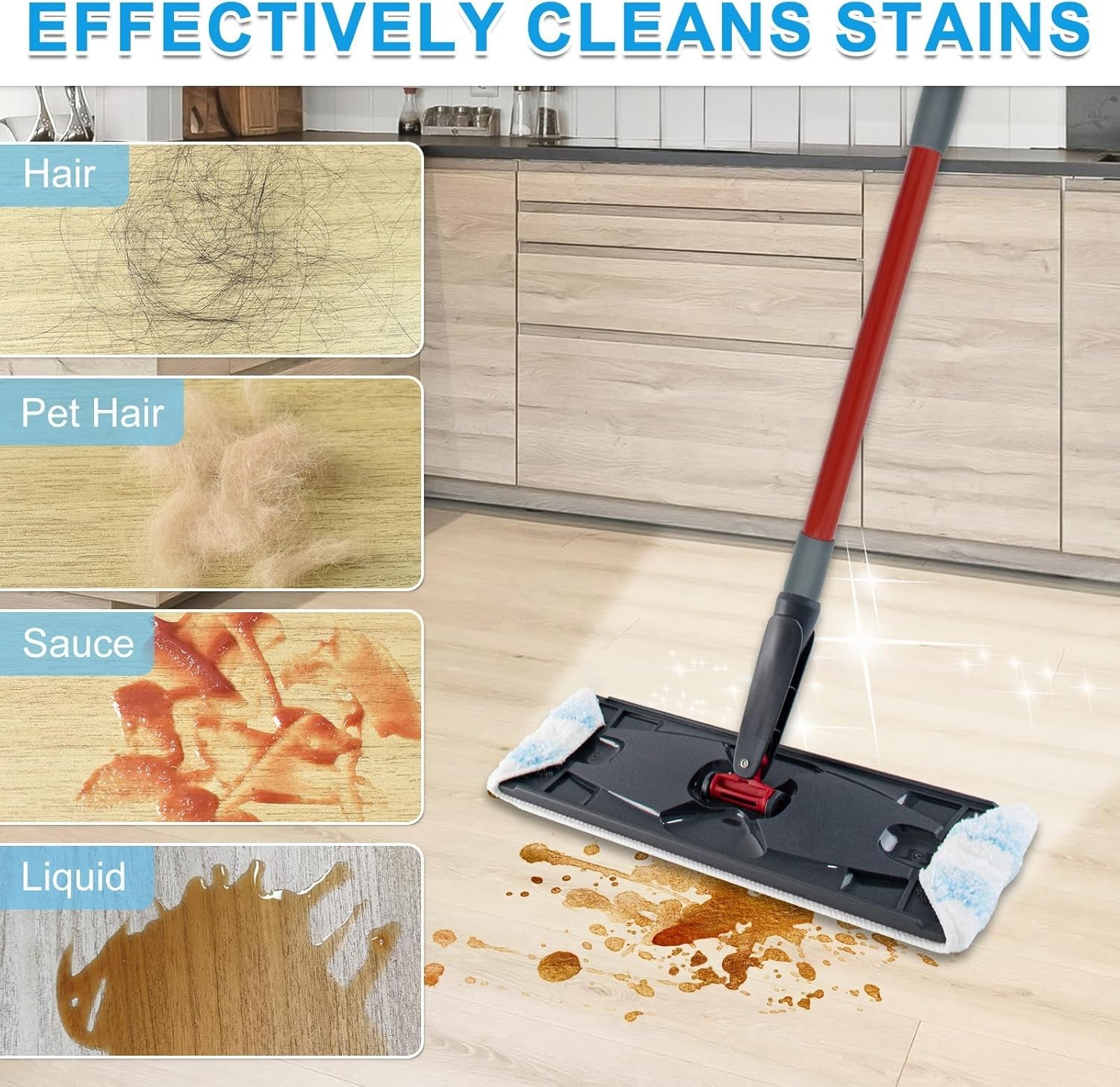 4 Pack Replacement Mop Pads for O-Cedar H2prO Flat Mop System Machine Washable