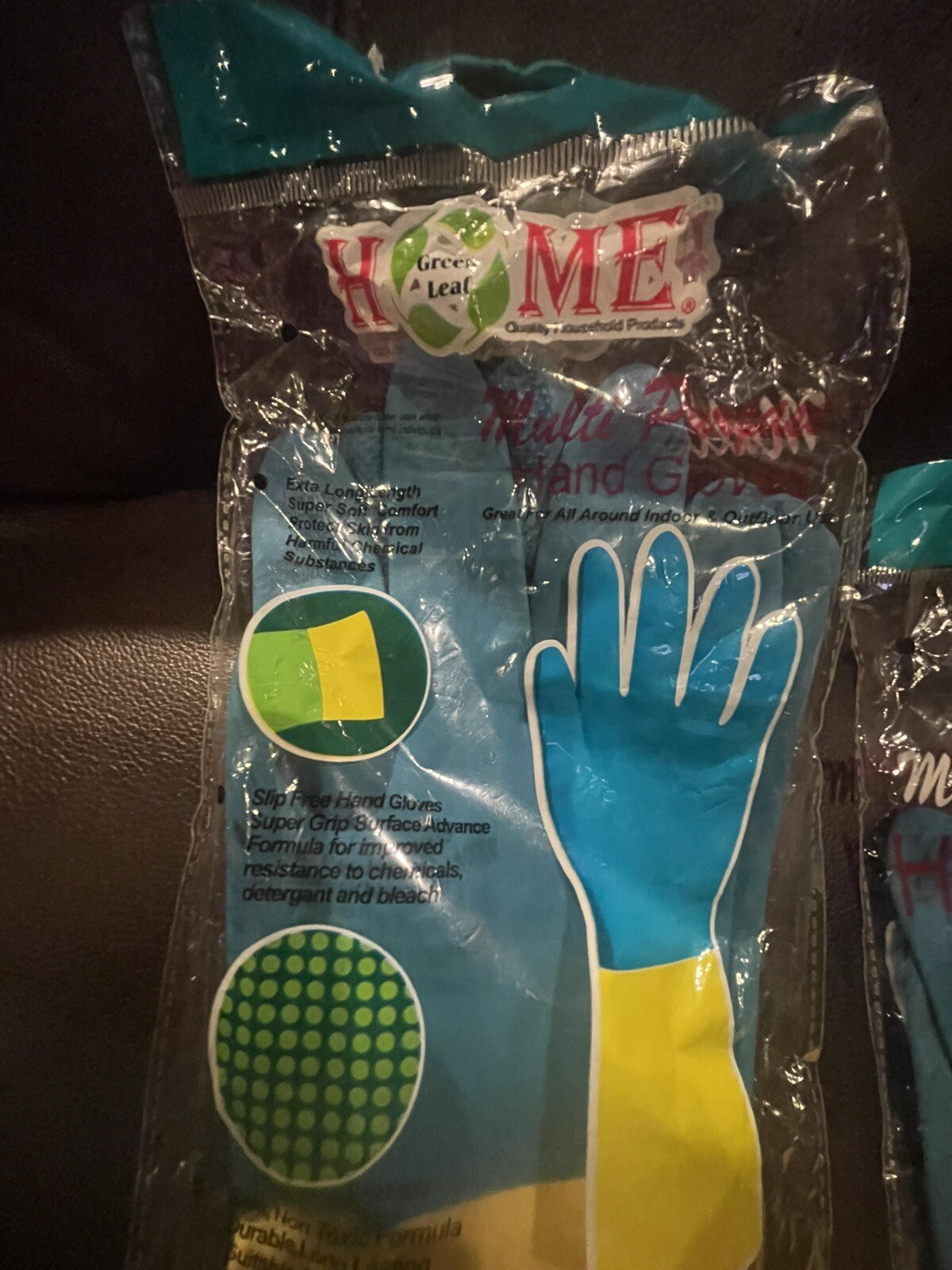 2~Pairs Multipurpose Gloves Home Green Size L /XL (100% Satisfaction Guaranteed)