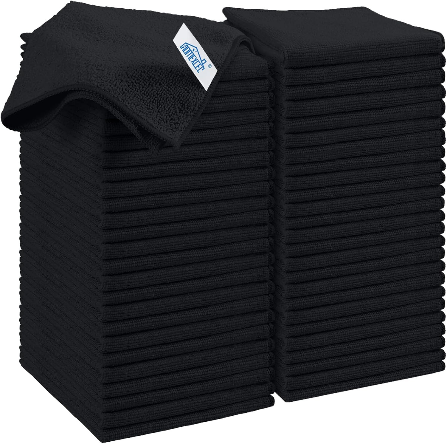 50PK Microfiber Cleaning Cloth, Cleaning Rag for Home, 11.5X11.5In | Reusable, L