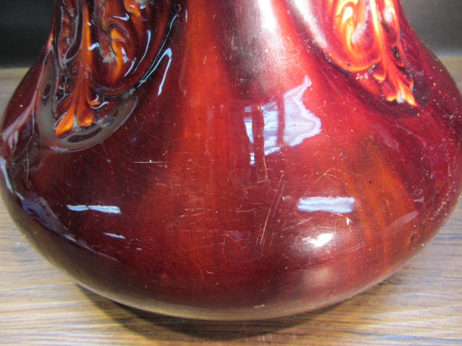 Antique Art Nouveau Pottery Blended Majolica Umbrella Stand Display 21”