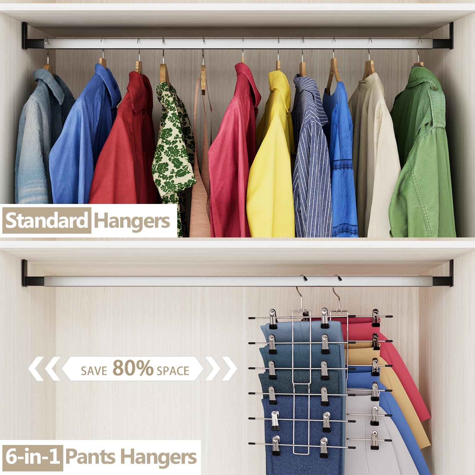 Hangerspants & Skirt Hangers Space Saving Hanging Closet Organizer And Storage
