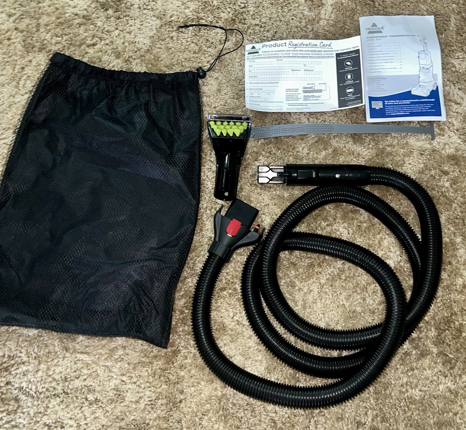 New BISSELL PowerForce PowerBrush Pet XL 3071 Hose, Tough Stain Tool & Manuals