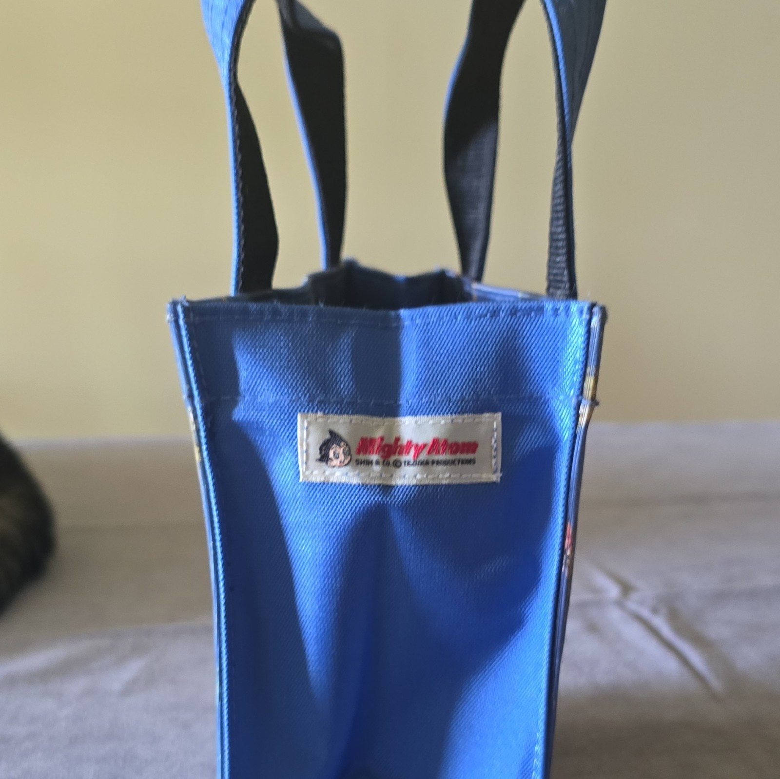 Mighty Atom Blue Reusable Nylon Tote Bag Small All-Over Print 9x9x3 in