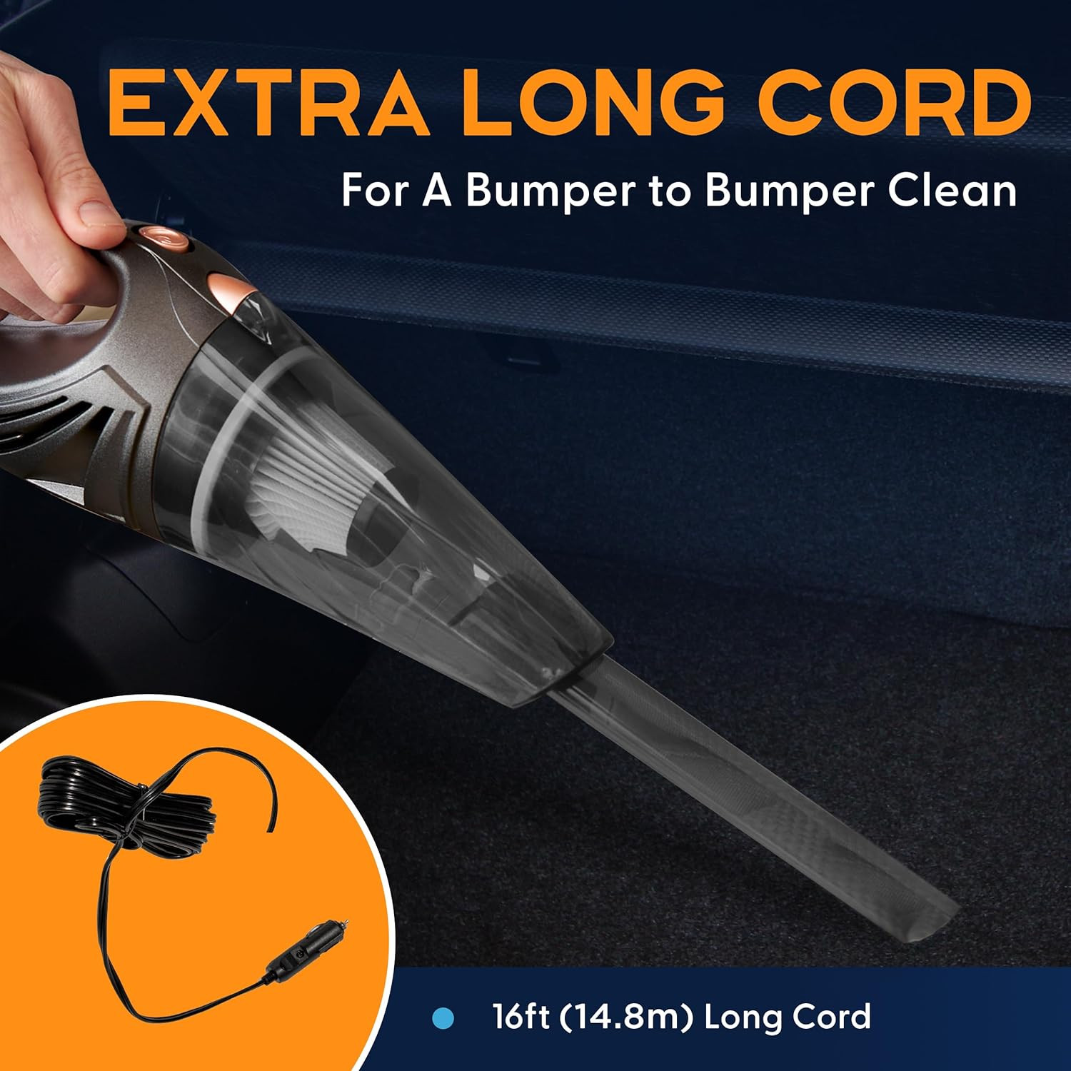 Thisworx Car Vacuum Cleaner – Car Accessories – Small 12V High Power Handheld P