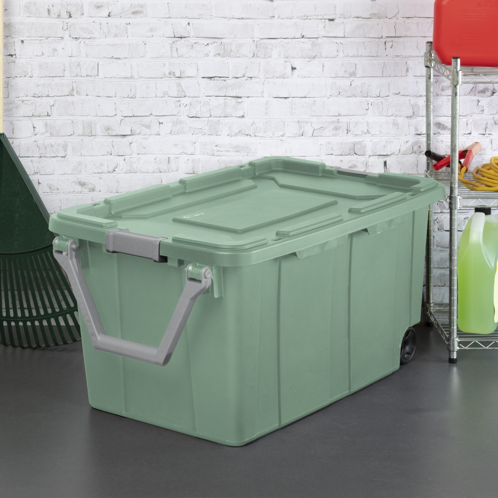 Sterilite Extra-Large Wheeled Industrial Storage Bin, 40 Gallon Durable Plastic