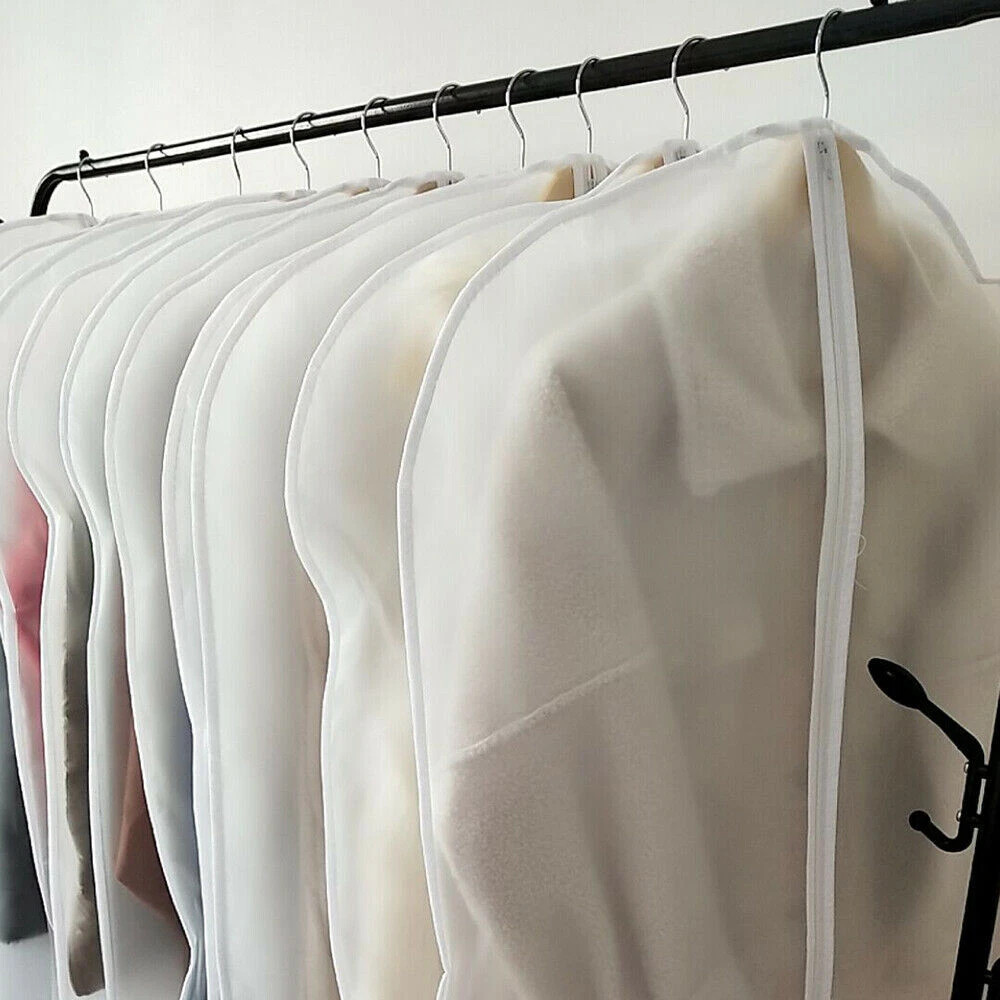 4Pcs Clothes Coat Protect Garment Cover Bags Suit Storage Bags Zipper Dress USA