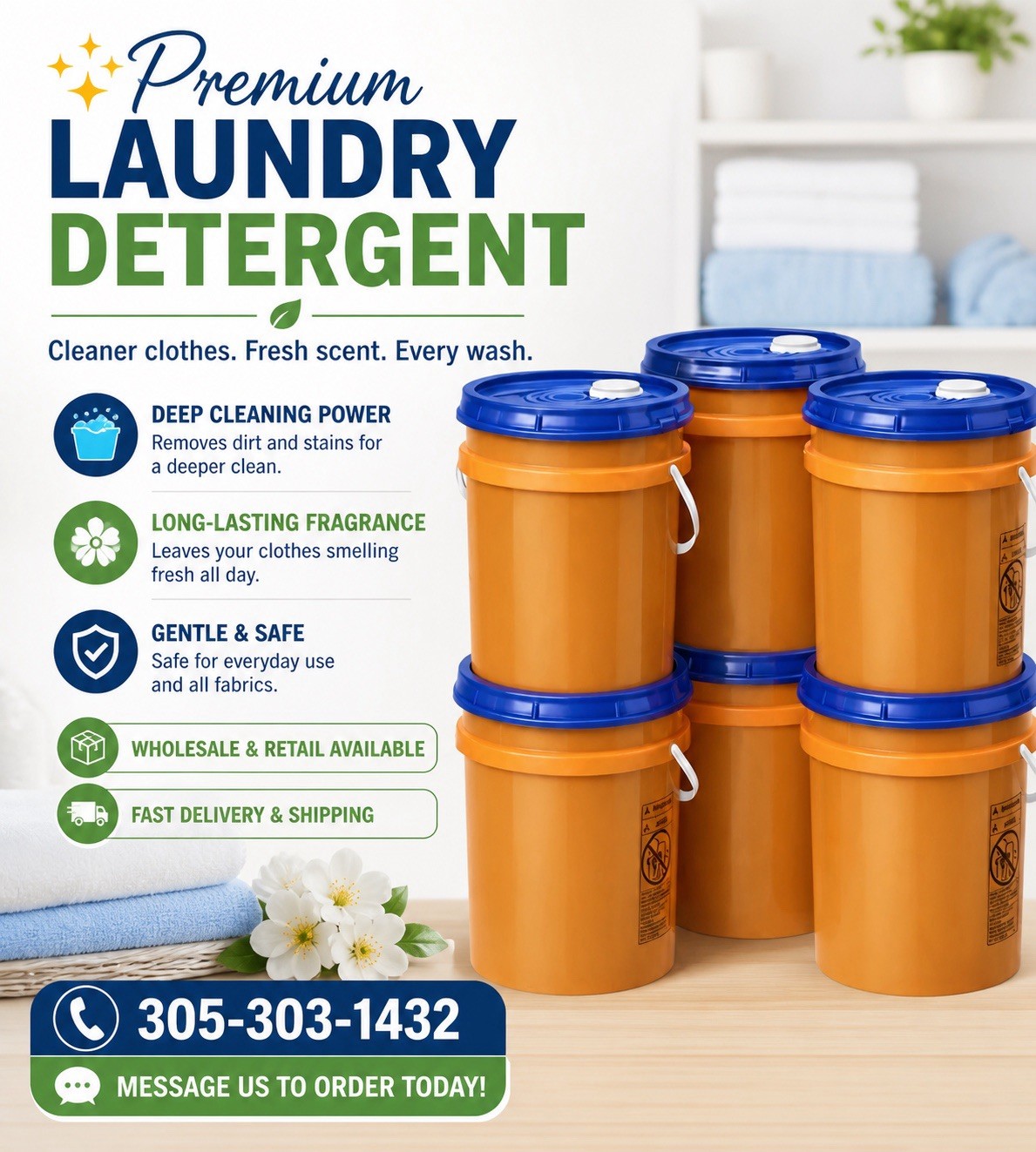 Liquid laundry detergent 5 gallons