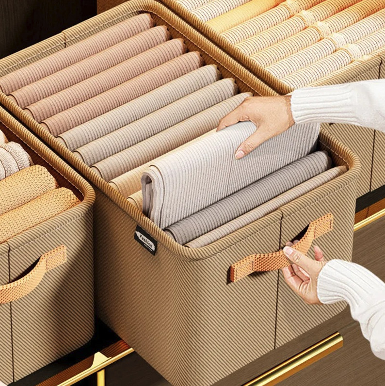 1pc Thick Clothes Organizer Box Pants Sweater Drawer Wardrobe Storage – NEW