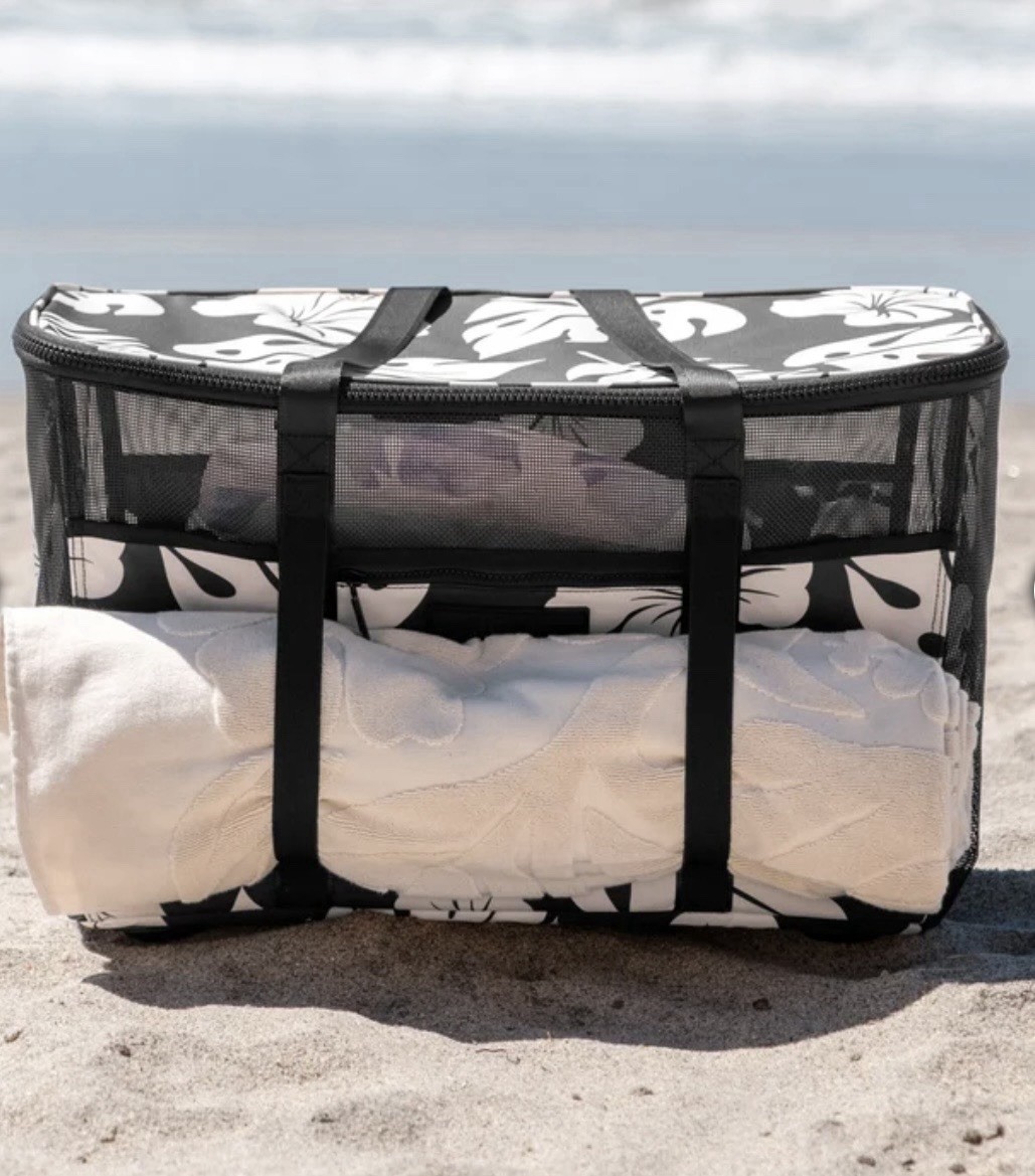 Aloha Collection CleverMade Collapsible Beach Tote Bag Set of 2 Hawaii