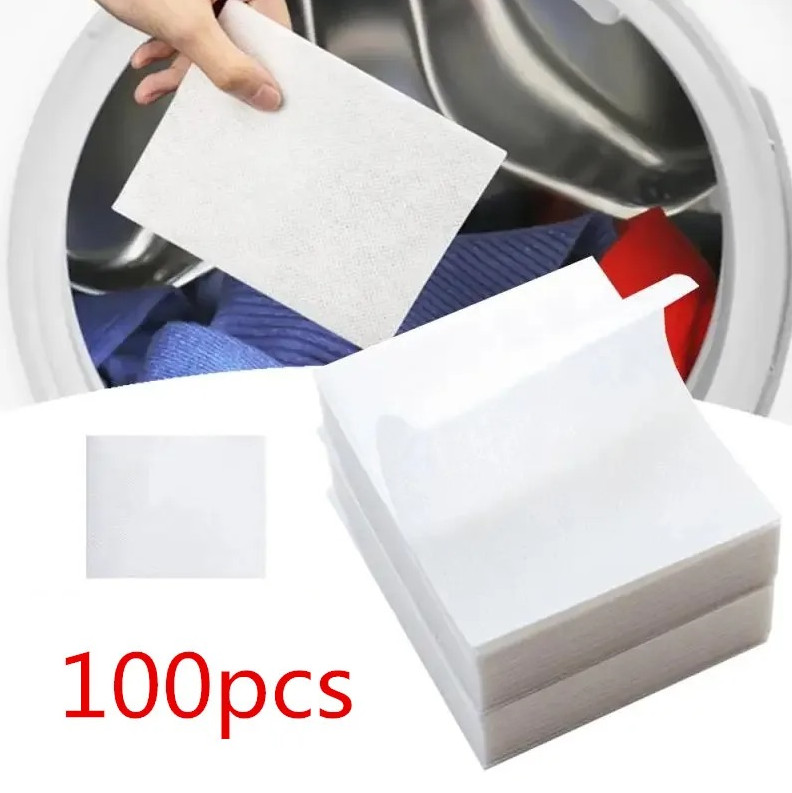 100pcs Color Catcher Sheets For Laundry Color & Stain Absorbing Sheets – NEW