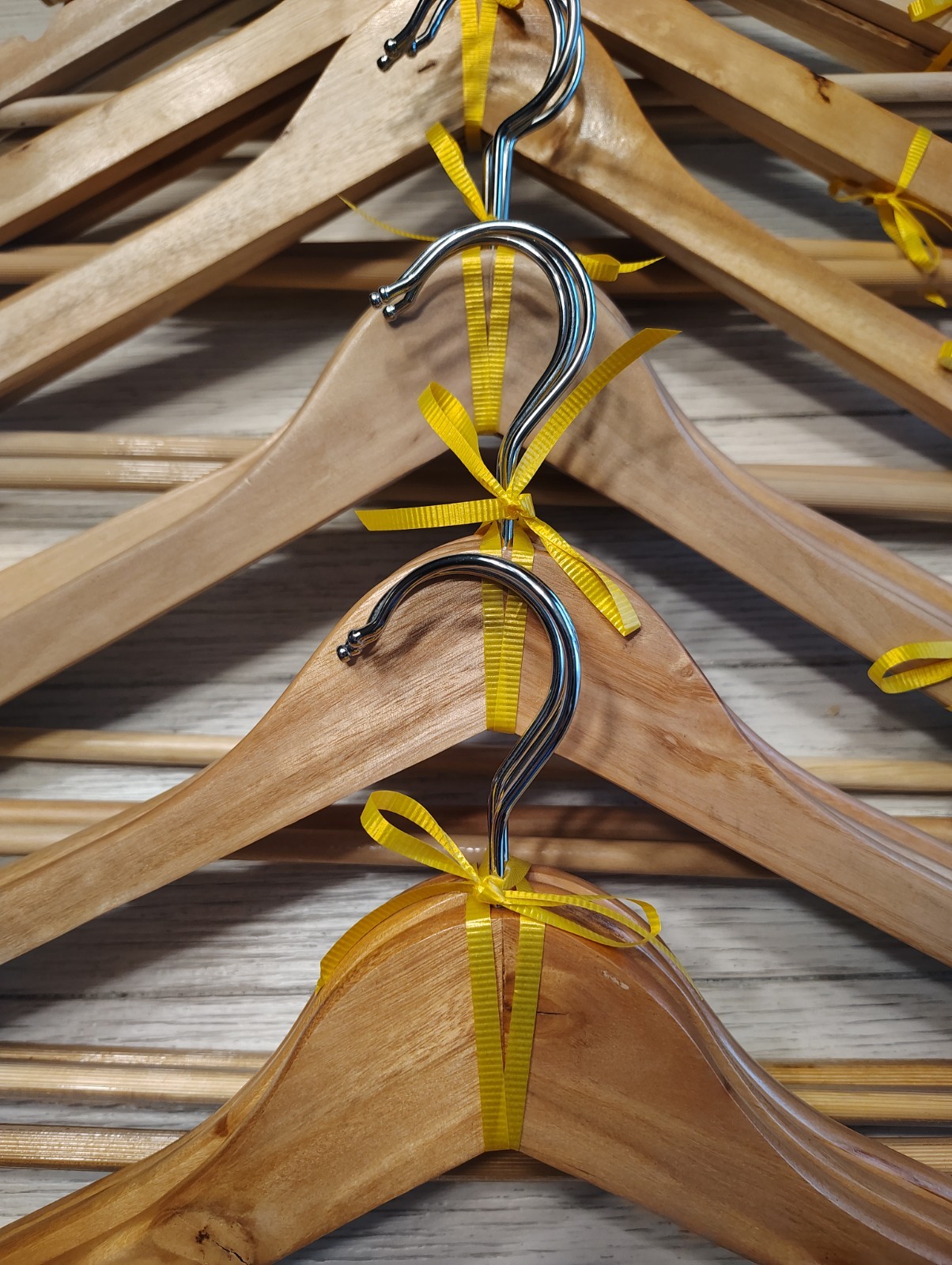 24pk Wood Suit Coat Hangers Natural Brown Closet Wardrobe Heavy Duty