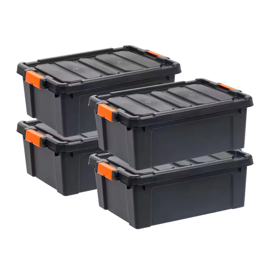 IRIS 12 Gal Heavy Duty Stackable Storage Tote 4 Pack