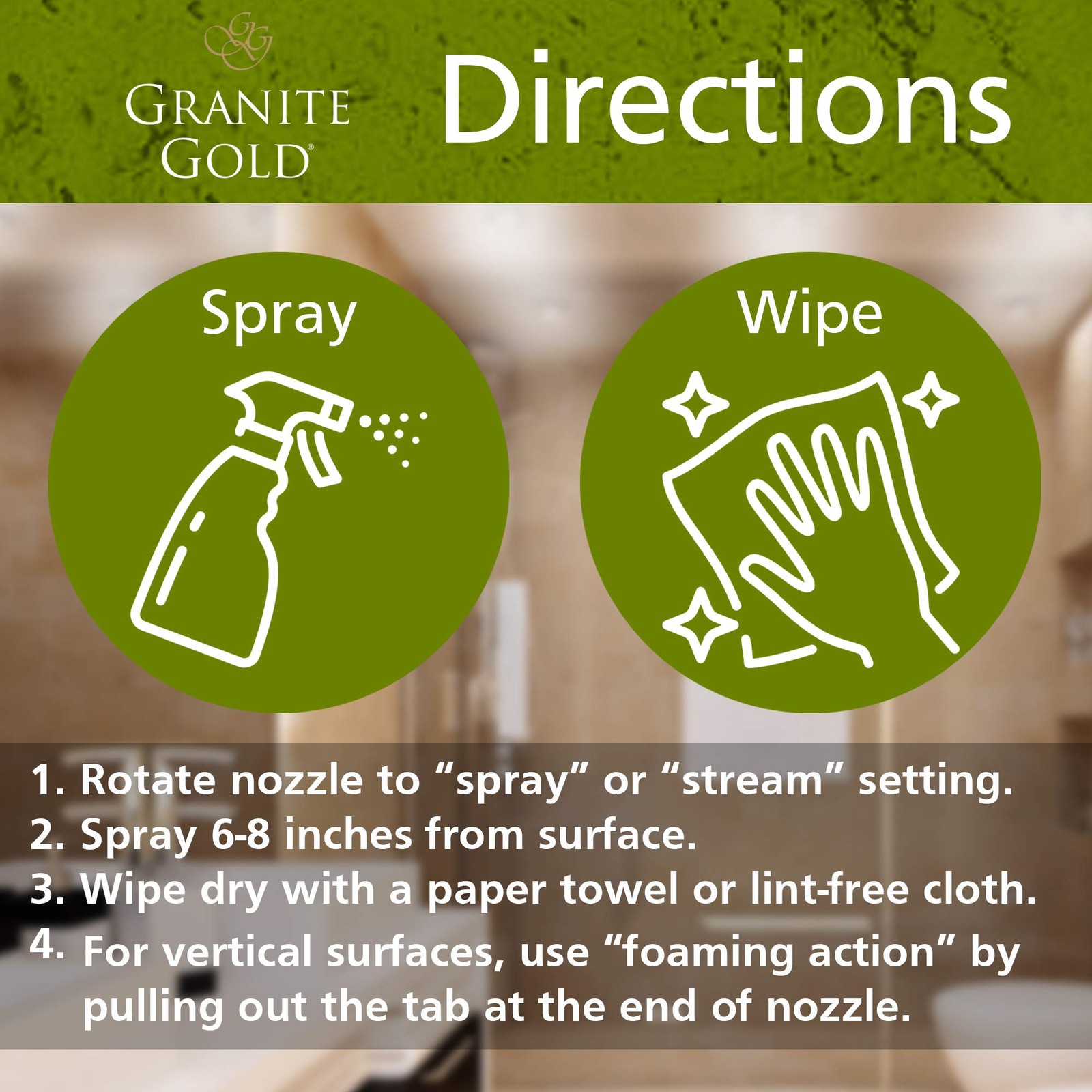 Shower Cleaner Spray for Quartz, Granite, Marble, Ceramic, and Other Stone Tu…