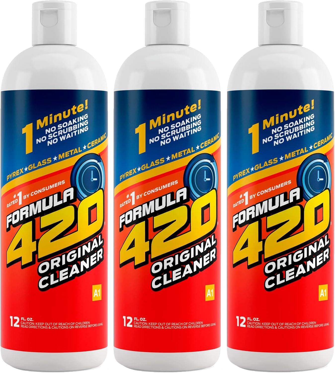 Formula 420 Cleaner – Glass, Metal Pyrex and Ceramic – 12 Oz. Bottles (3 Pack)