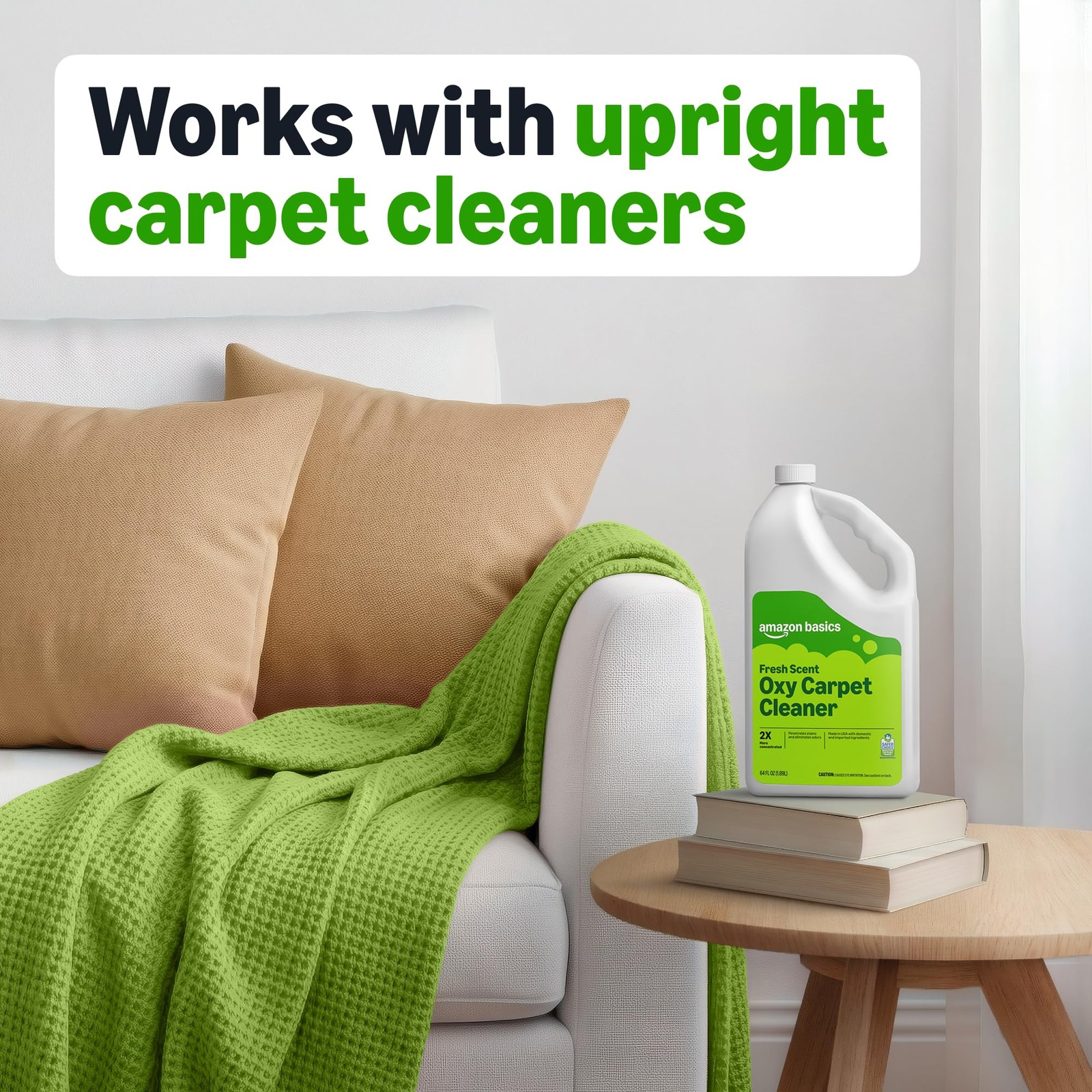 Amazon Basics Carpet Cleaner, Stain 64 Fl Oz (Pack of 1), Clear