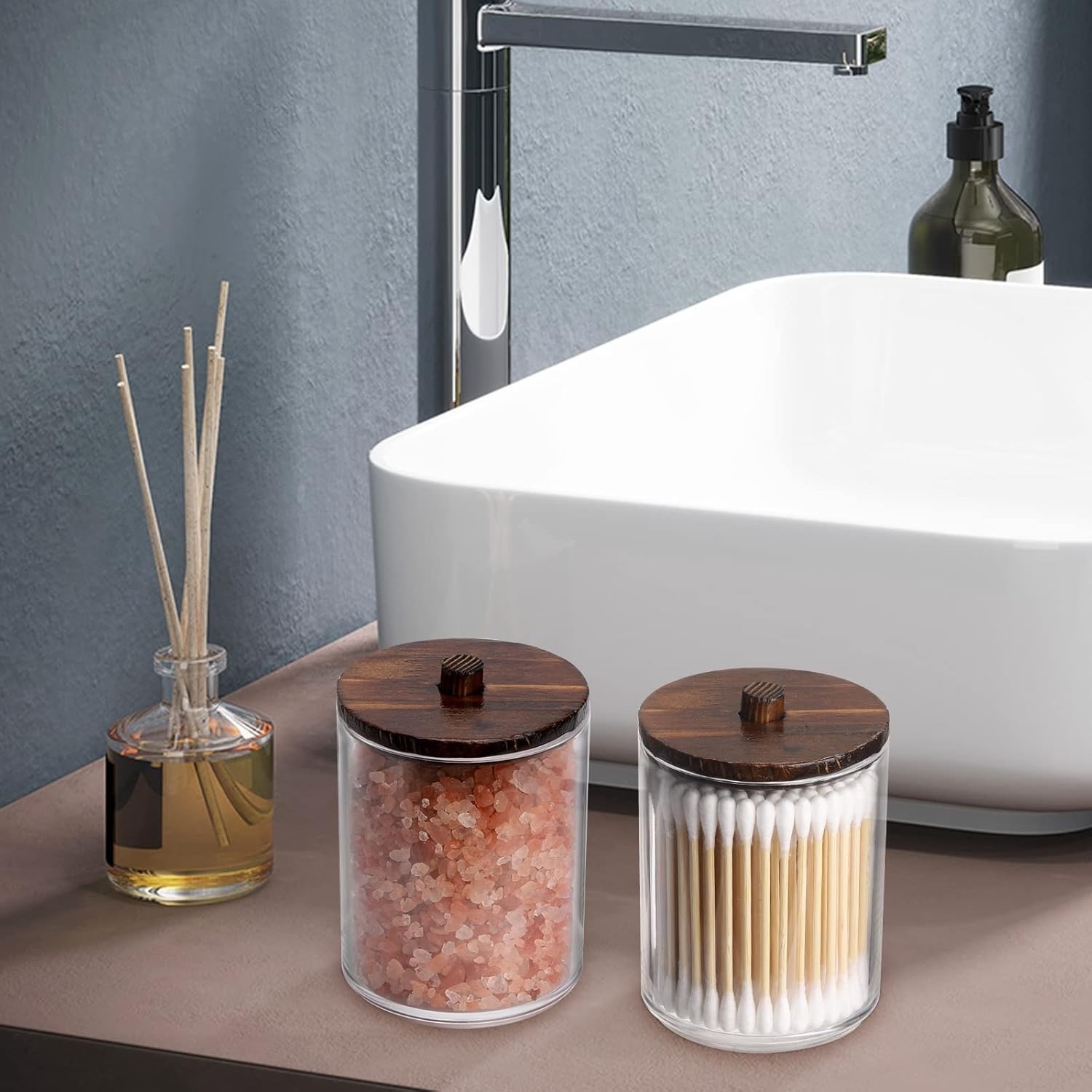 Versatile Apothecary Jars for Cotton Swabs & Bath Essentials – 3 Container Set
