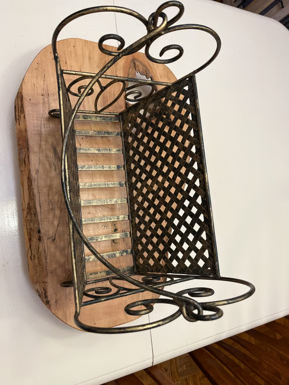 Vintage Wrought Iron Handled & Footed Magazine Rack Stand – Grandmacore
