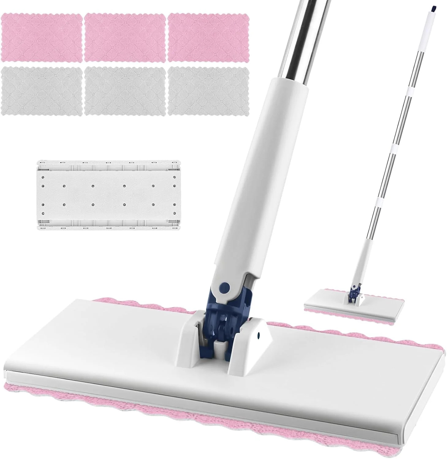 Snap Grip Mini Mop with 6 Washable Pads, Lazy Dry Wet Mops Household Items for W