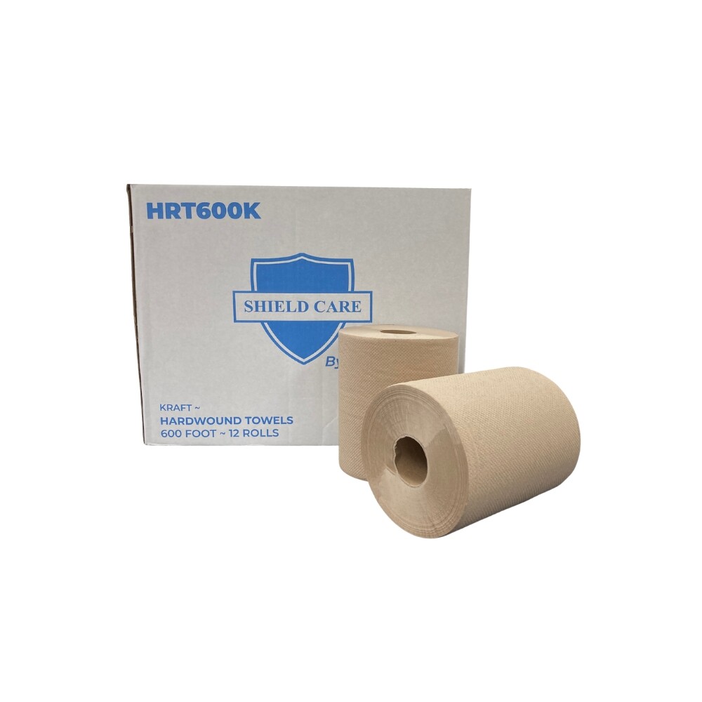 8″ x 600′ Kraft Paper Towel Roll 1 Ply (2″ Core) – 12 Rolls/Case – 1 Case
