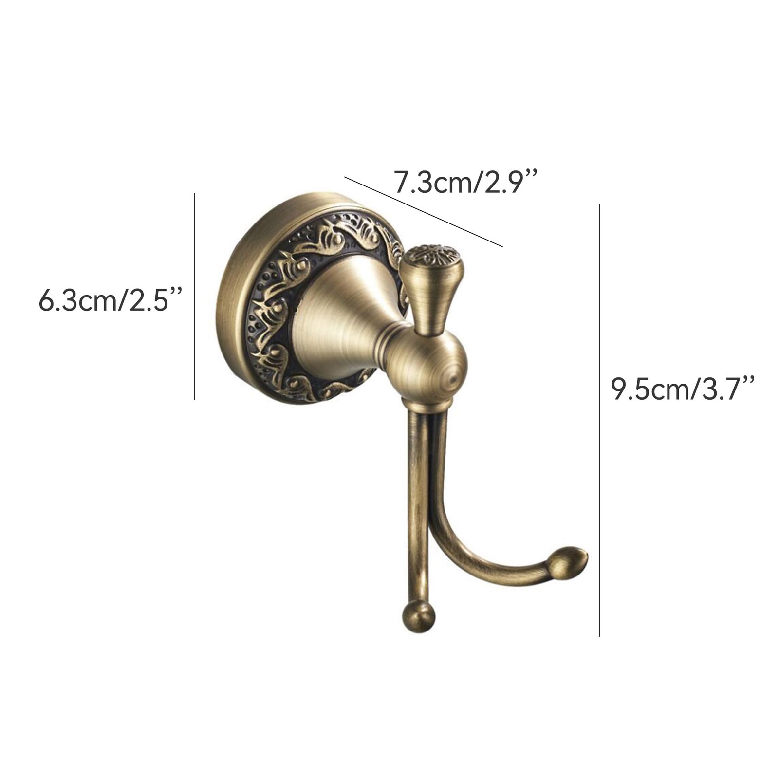 Antique Bronze Brass Bath Towel Hooks Wall Mounted Bathroom Hardware Carving