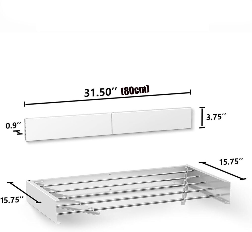 Laundry Drying Rack Collapsible, Wall Mounted, Clothes Drying Rack 40in/31.5in