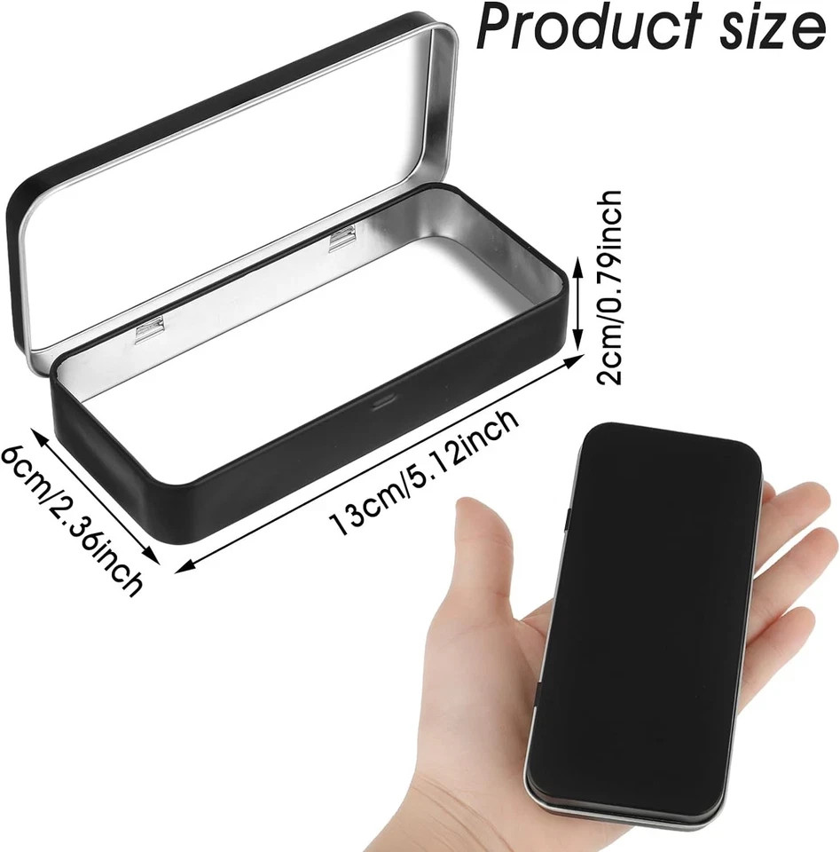 Metal Rectangular Hinged Tin Box Empty Storage Containers for Jewelry Crafts Hom