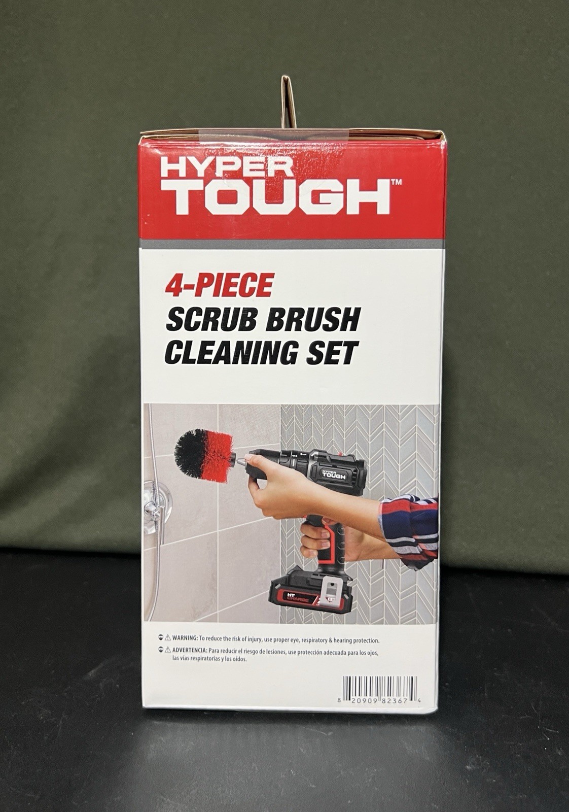 4-Piece HYPER TOUGH Scrub Brush Cleaning Attachment Set for Electric Drills