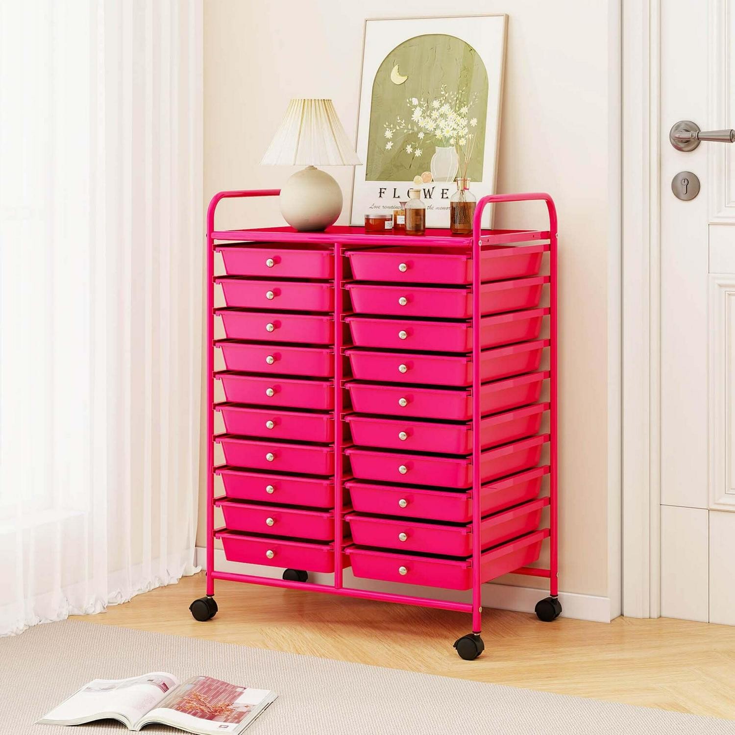Costway 20 Drawers Rolling Cart Storage Scrapbook Paper Studio – See Details