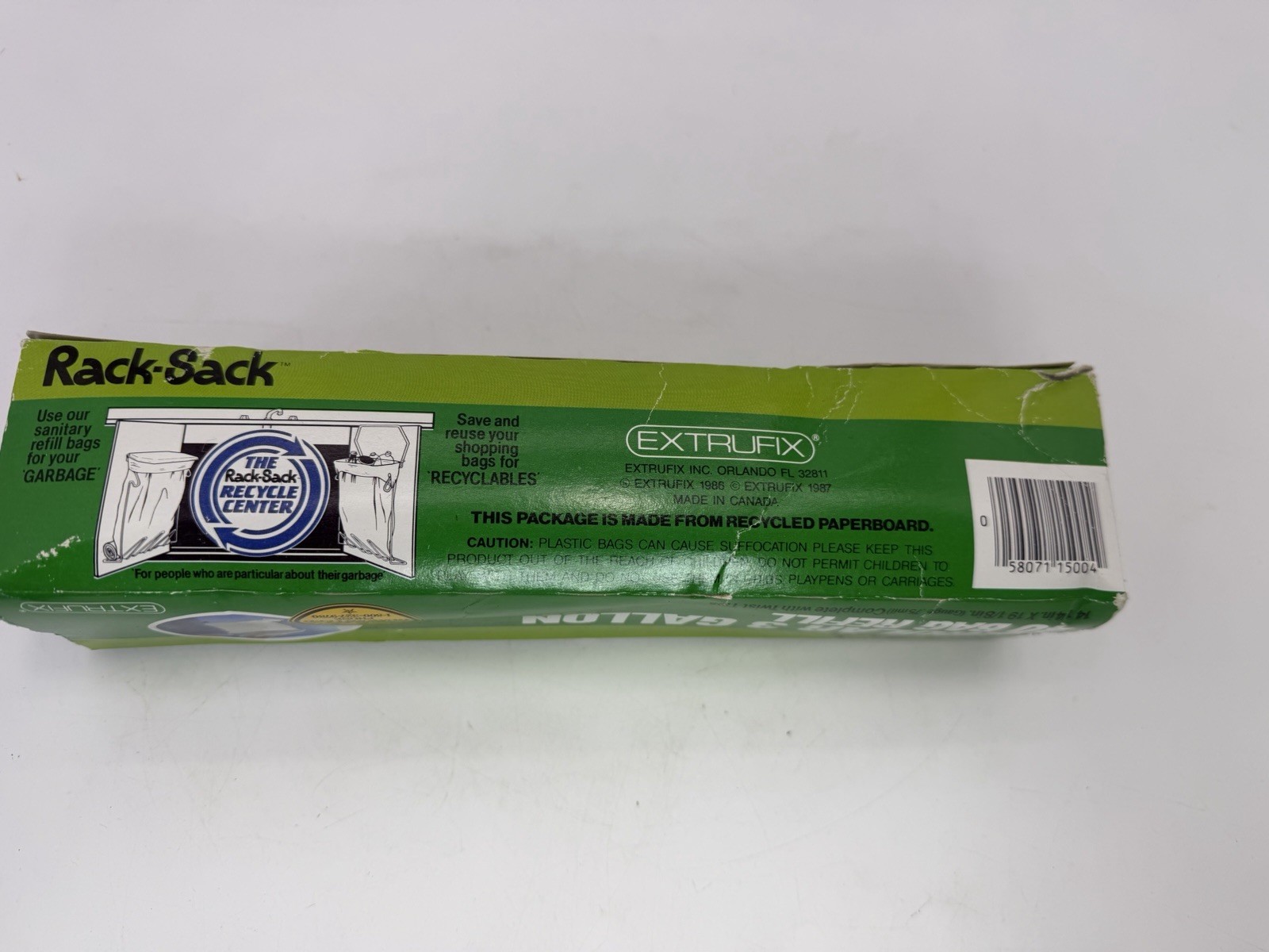 Vintage Rack Sack Refill Bags White 3 Gallon – 40 Count With Ties New Box