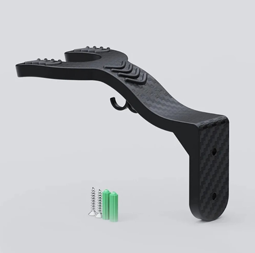 1pc Black Wall Mounted Helmet Hook Rack Heavy Duty Multipurpose Holder – NEW