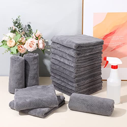 Pcs Microfiber Car Towels, 500 GSM Edgeless Plush | lint 16 x 16 Inch 30 Gray