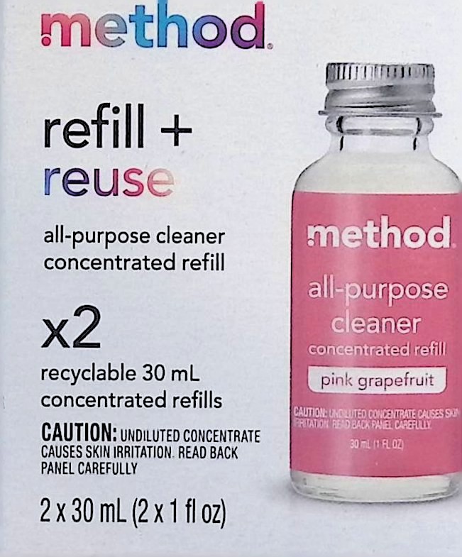 Method All-Purpose Cleaner Concentrated Refill Pink Grapefruit 2x 30mL (2 fl oz)