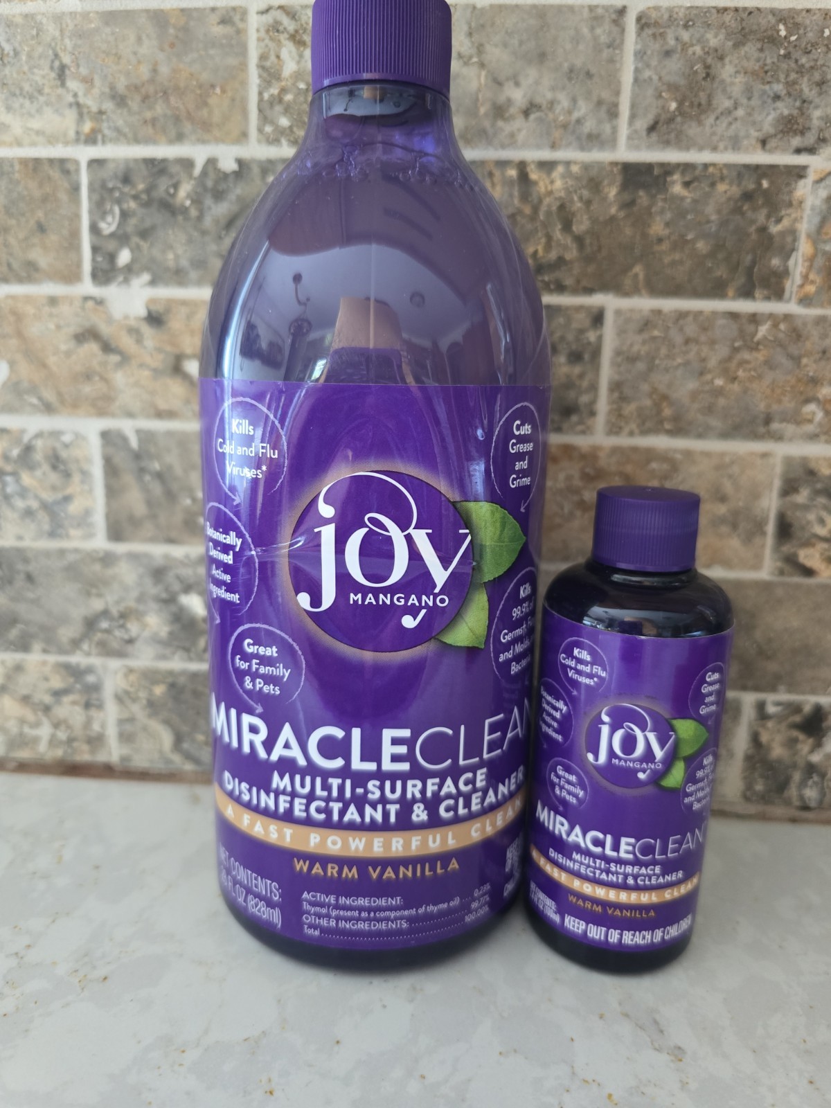 Joy Mangano Miracle Clean Warm Vanilla 28 Fl oz Multi Surface Cleaner/3.4 Oz