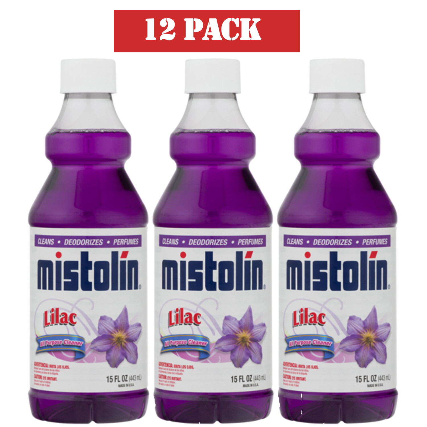Mistolin General All Purpose Cleaning Solution Lilac Scent 15 fl oz (12 PACK)