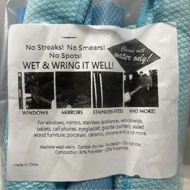 4-PACK Streak-Free Glass and Window Cleaning Cloths – Washable and Reusable