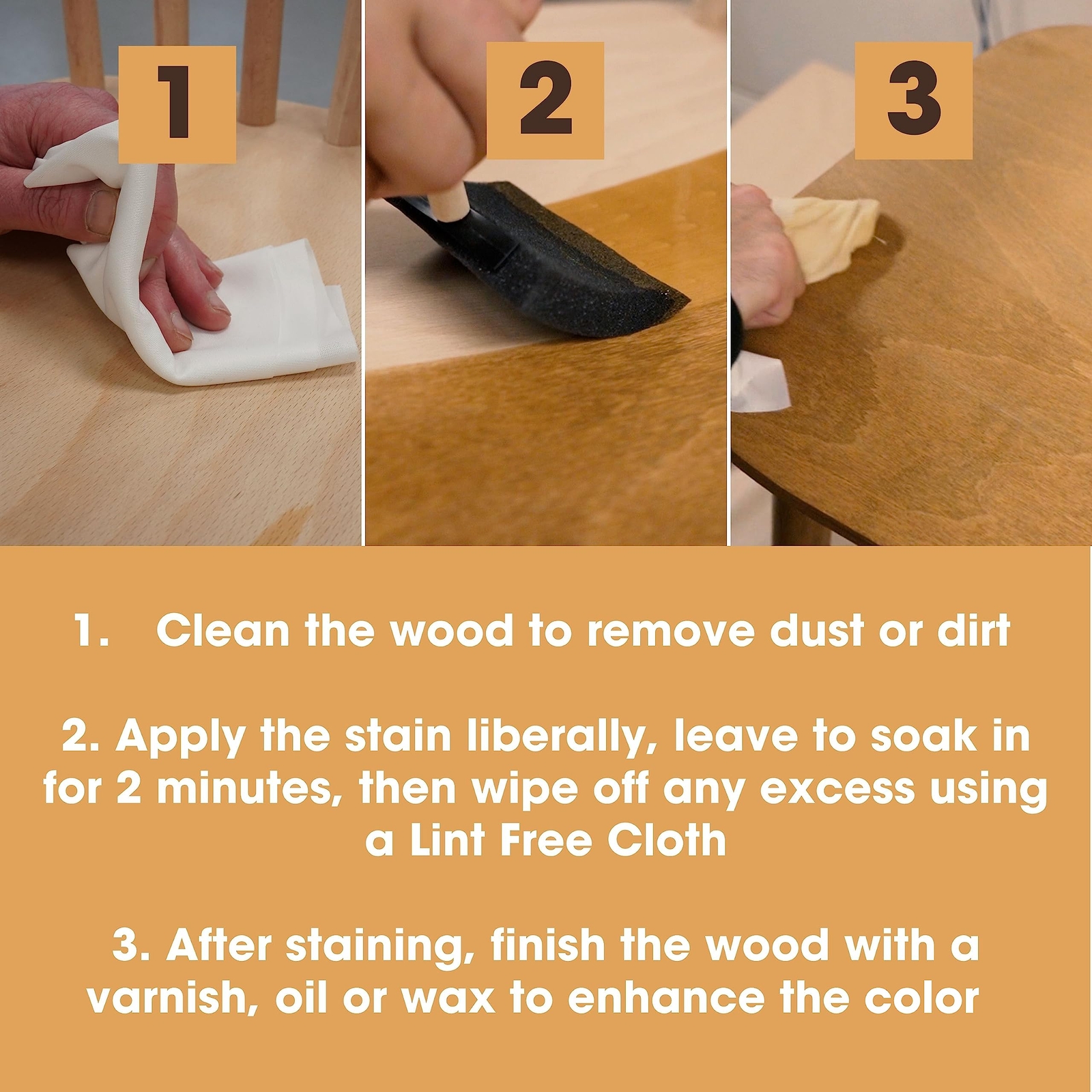 Wood Stain | Multiple Finishes | Fast Drying | Indoor and Outdoor Furniture a…