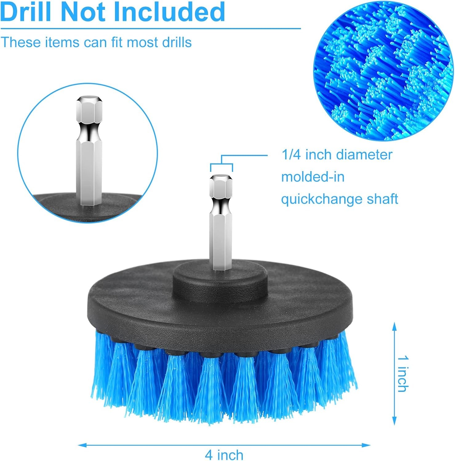 Drill Brush Attachment Power Scrubber Cleaning Kit Multi Purpose Drill Brush Set