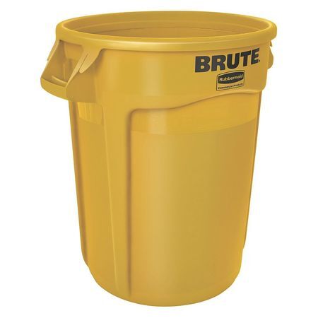 Rubbermaid Commercial Fg262000yel 20 Gal. Polyethylene Round Trash Can, Yellow