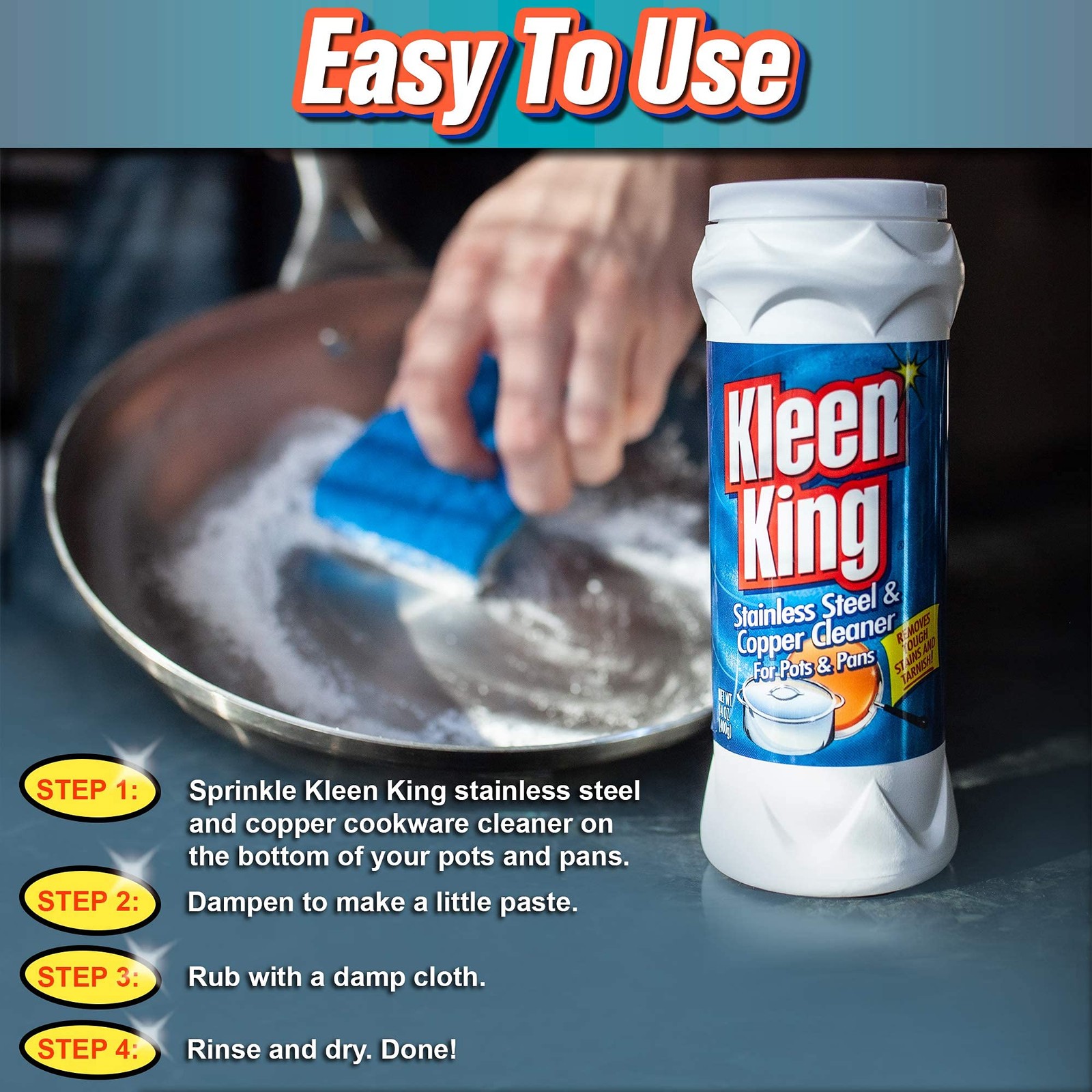 Stainless Steel Cookware Cleaner and Copper Cleaner Removes Stains and Tarnish