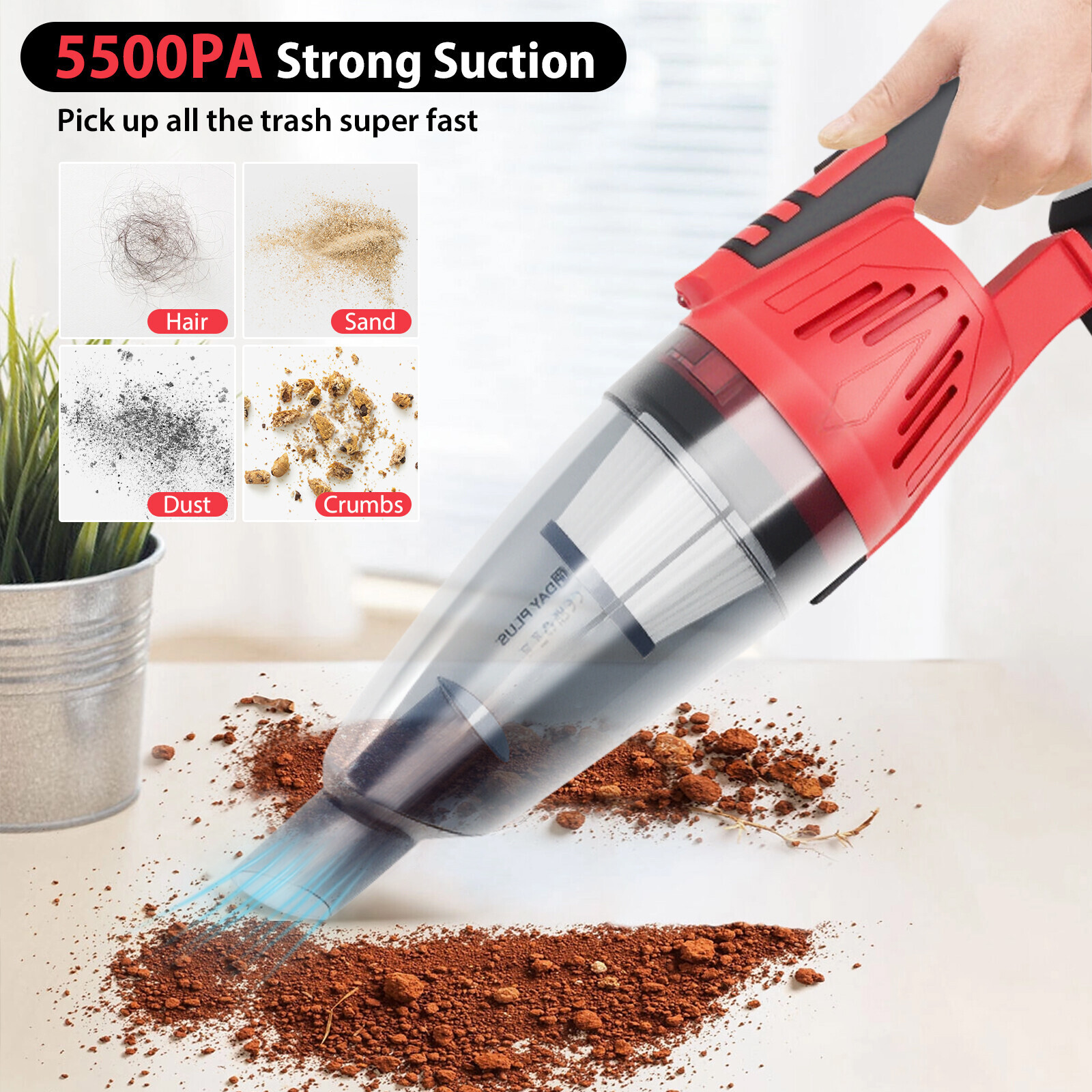 4 in 1 Cordless Vacuum Cleaner LED Rechargeable Lightweight Stick Vacuum Cleaner