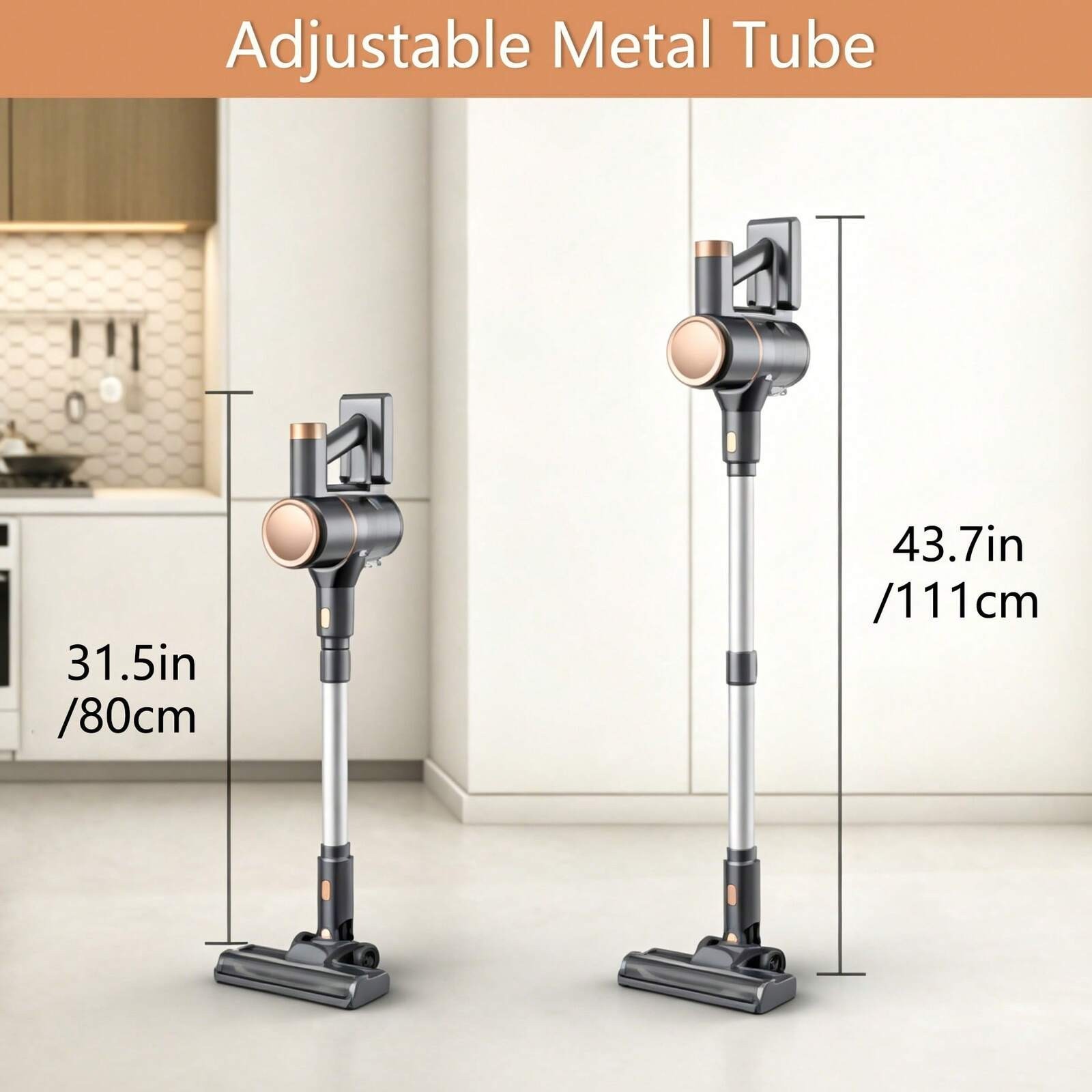 New Cordless Stick Vacuum 40-Min Runtime Self-Standing Gold 110V