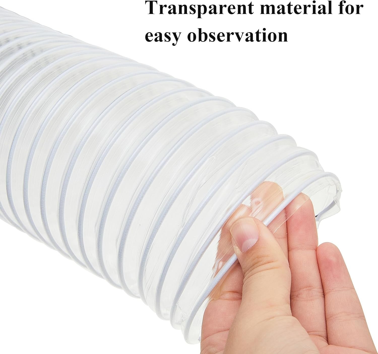 4 Inch x 50 Ft Heavy-Duty PVC Dust Collection Hose with Flexible Design & Clamps