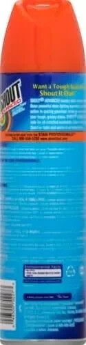 Shout Advanced Grease Busting Foam, Laundry Stain Remover for Oil and 18oz Can