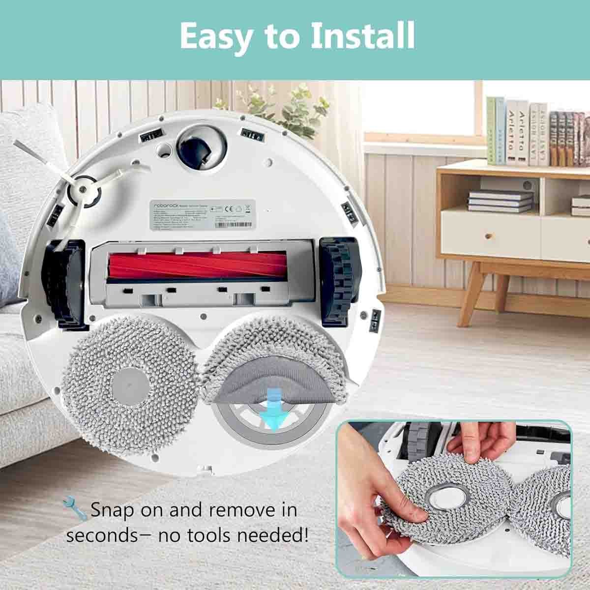 Mop Pads for Roborock Slim, Q Revo S/Pro/Plus/MaxV Robot Vacuum Cleaner