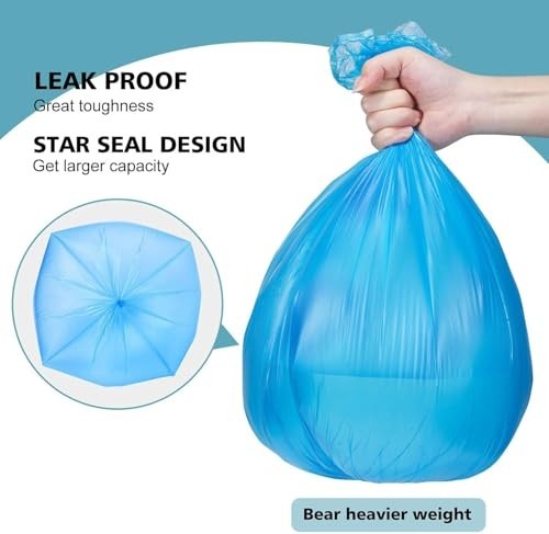Compostable Trash Bags – 4 Gallon, 200 Packs, Biodegradable, Blue Recycle Bags,