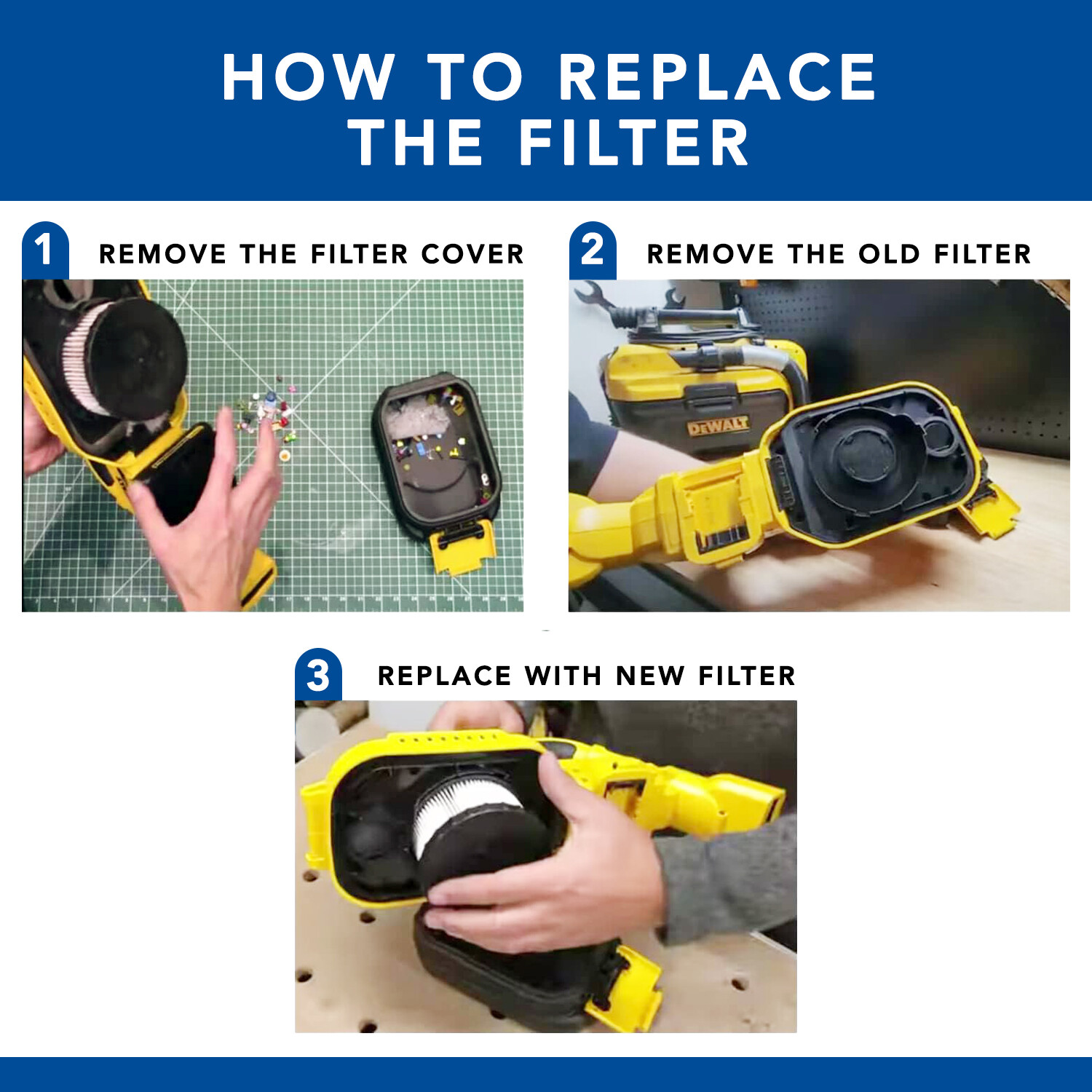 MaximalPower Filters for DEWALT 1/2 Gal. Wet Dry Vac ZU60, ZU62, ZU62C, NV150