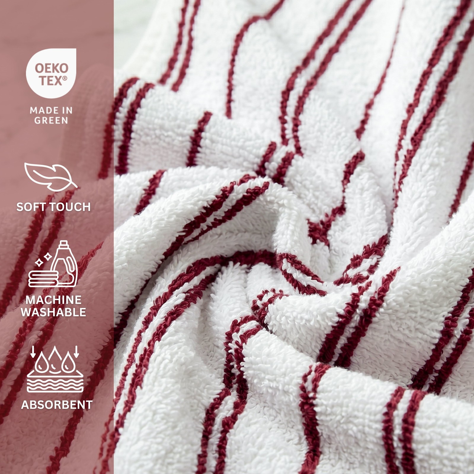 Mainstays Basic Striped Bath Towel, Soft 100% Cotton and Highly Absorbent Bath T