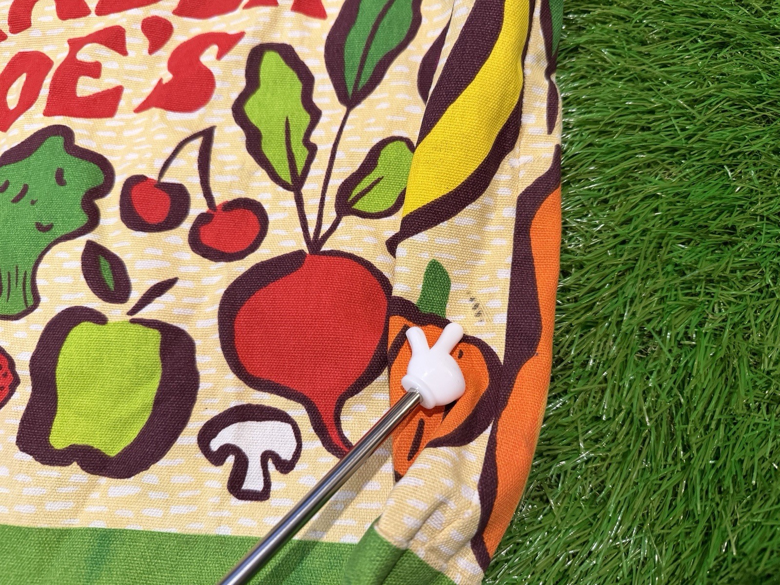 TRADER JOE’S Reusable Canvas Shopping Grocery Tote Bag Fruits Vegetables USA
