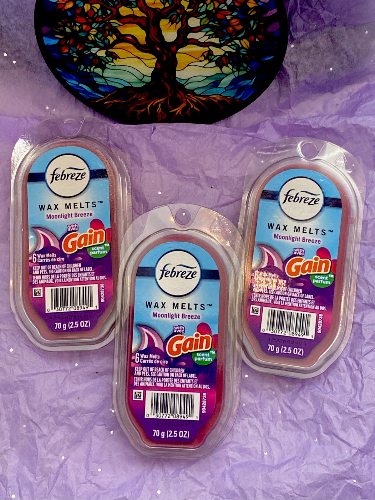 3 Pack Febreze GAIN Moonlight Breeze Wax Melts Air Freshener, 18 Melts, New RARE