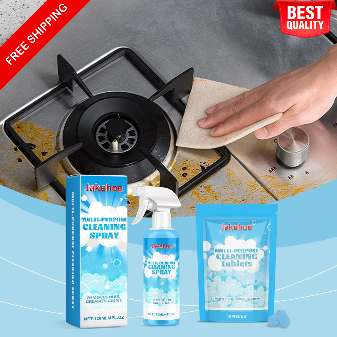 Multi Purpose Cleaning Spray & Tablets Kit Kitchen Bathroom Wall Cleaner Set